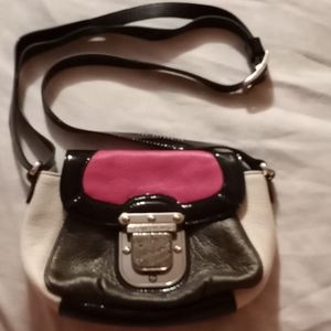 Brighton Black Hot Pink Leather Purse Bag